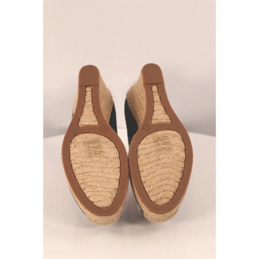 J‎ Crew Women's Canvas espadrille Wedge Black- Size 7.5